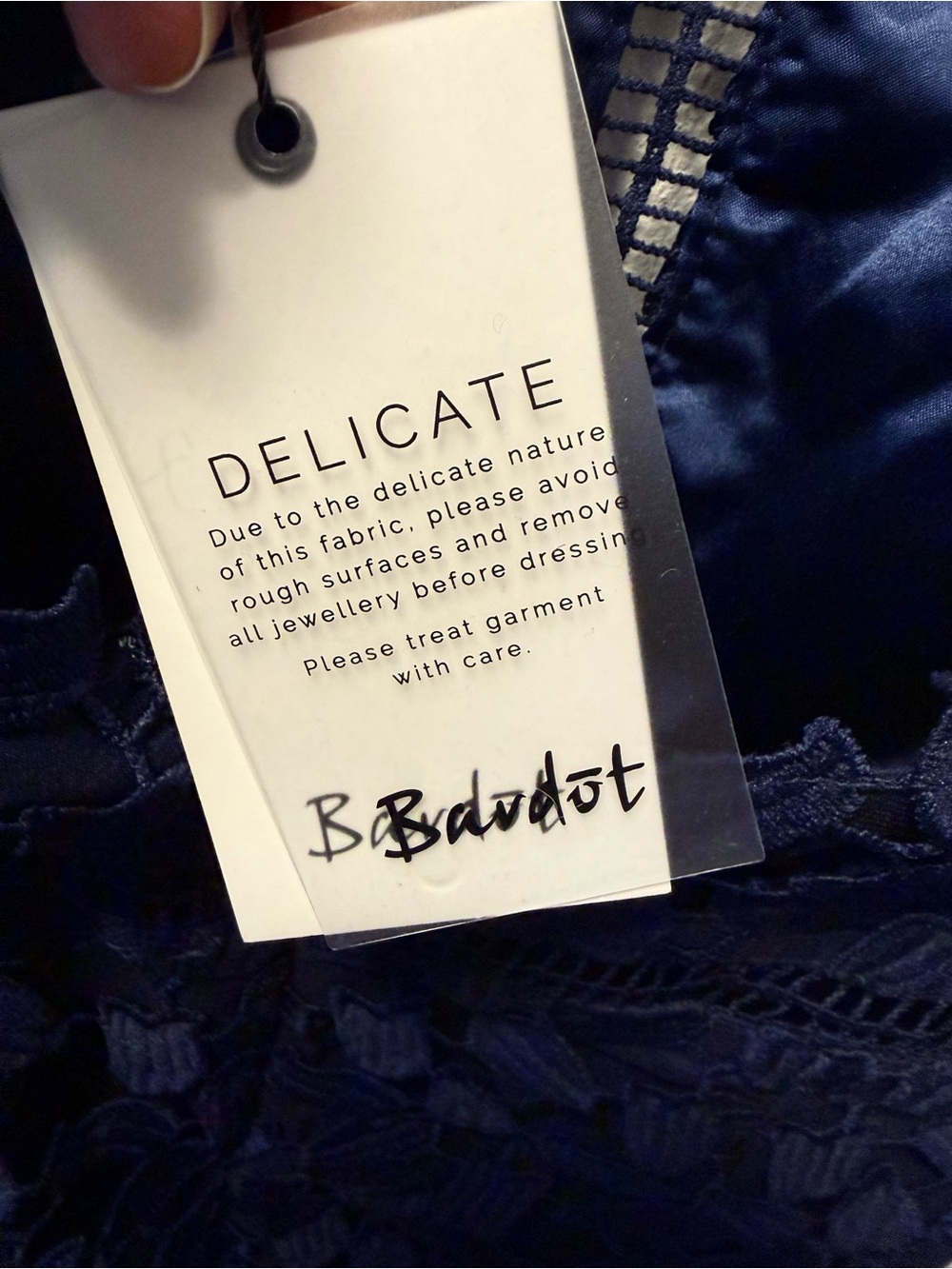 Bardot Gemma Coquette Party Blue Ink Floral Lace Halter Cocktail Dress NWT 4 - Picture 6 of 8
